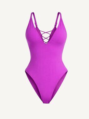 NWOT TA3 Shaping Swimwear Plungey Size M Reg/Long in Orchid